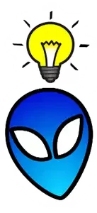 alien intuition blue logo with white glow